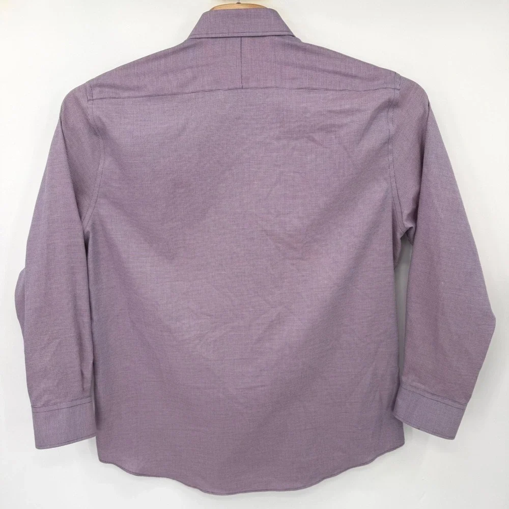 Twillory Dress Shirt Mens 17.5 34/35 Purple Safe Cotton Tailored Fit Non-Iron